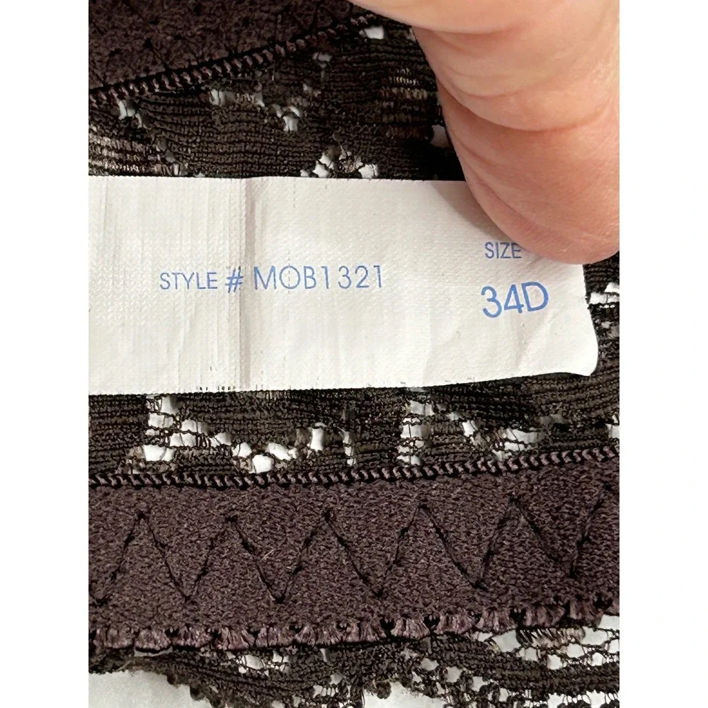 Brown Floral Lace Unlined Underwire Bra Full‎ Coverage MOB1321 34D
